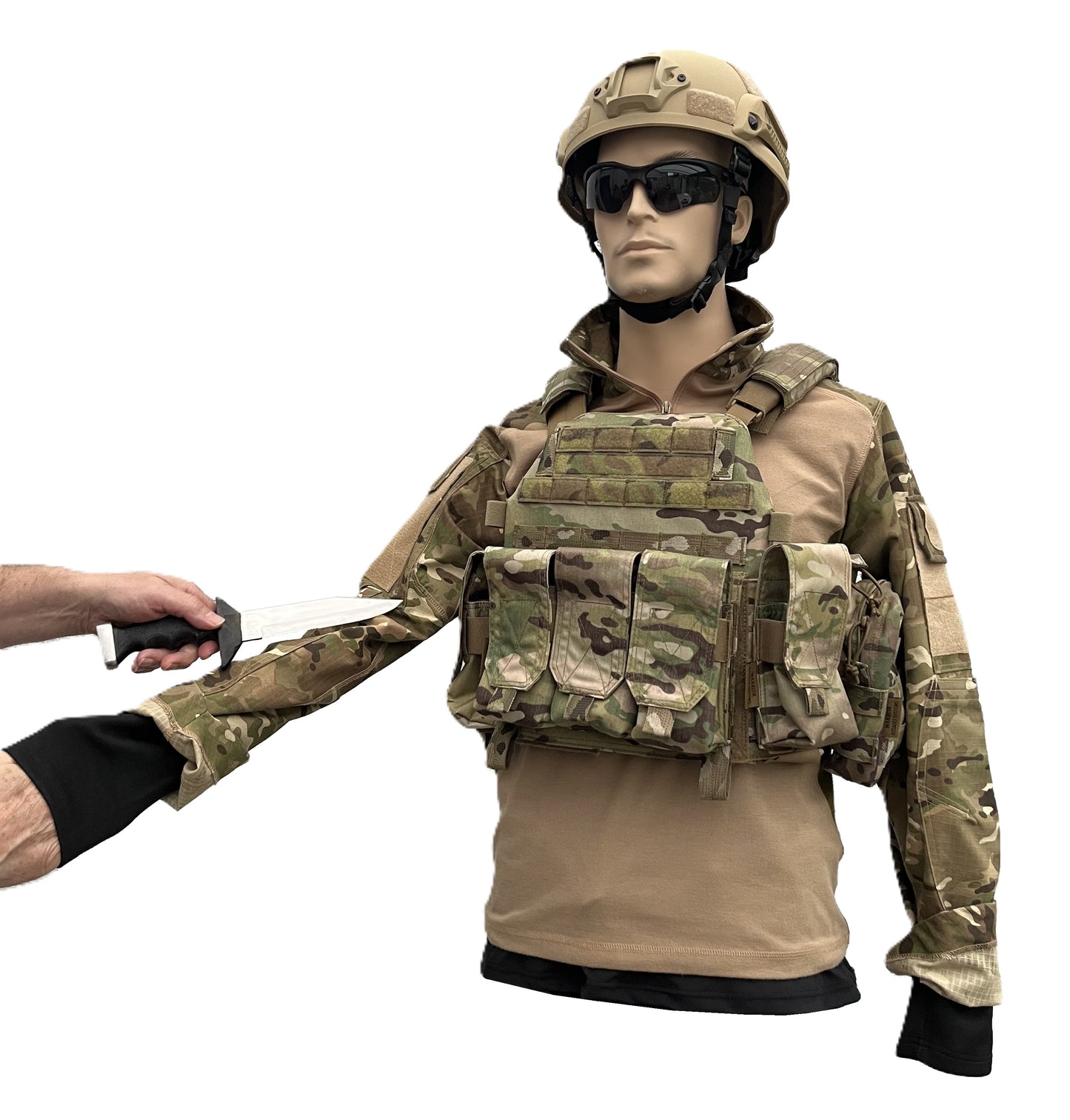 Under body armor shirt met snijbestendige mouwen zwart ondergoed Gen2 V-hals
