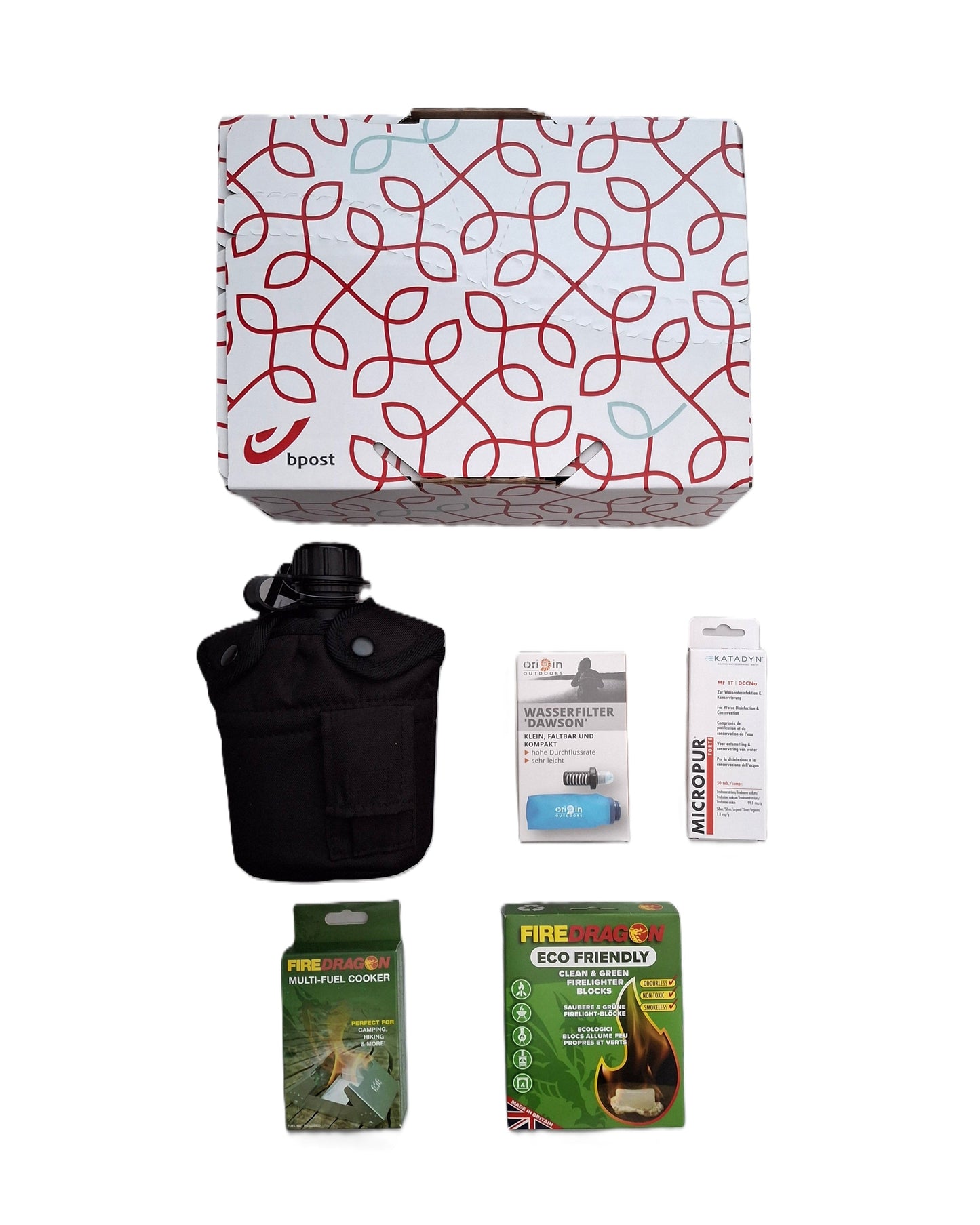 Water zuivering opslag en koken noodpakket cadeau