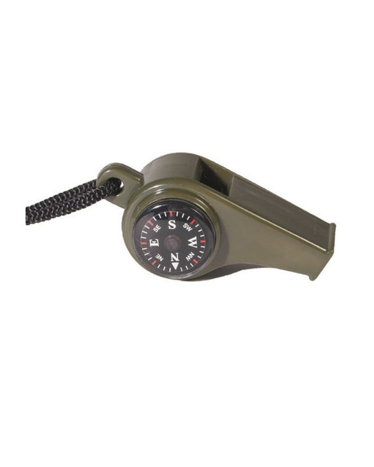 Plastic noodfluitje met kompas en thermometer