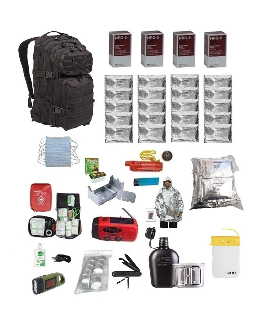 Noodpakket 72 uur overleven weegt 10.5kg bevat 4L water