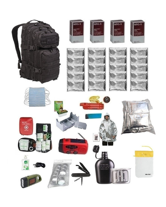 Noodpakket 72 uur overleven weegt 10.5kg bevat 4L water