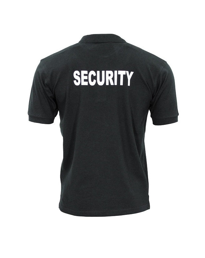 Polo shirt zwart SECURITY tekst wit