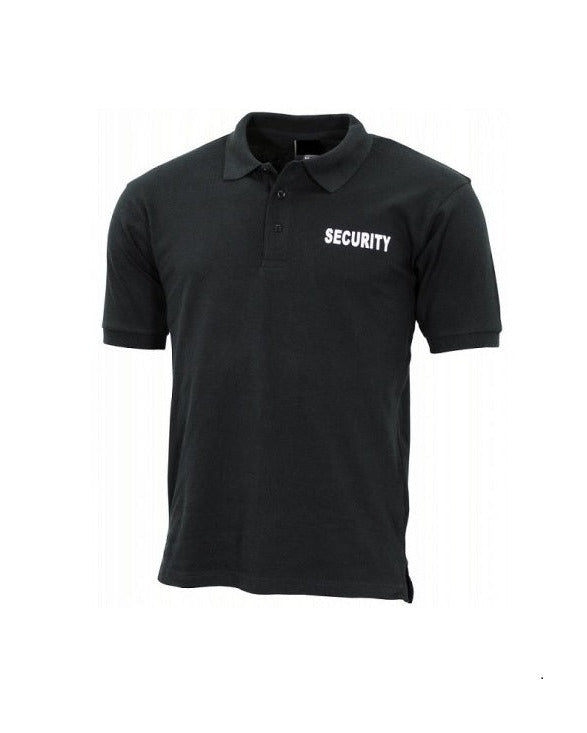 Polo shirt zwart SECURITY tekst wit