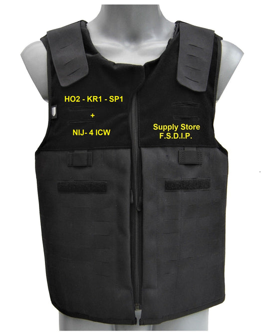 Bulletproof vest police Belgium Lasercut HO2-KR1-SP1 + NIJ-4 ICW Sioen blue