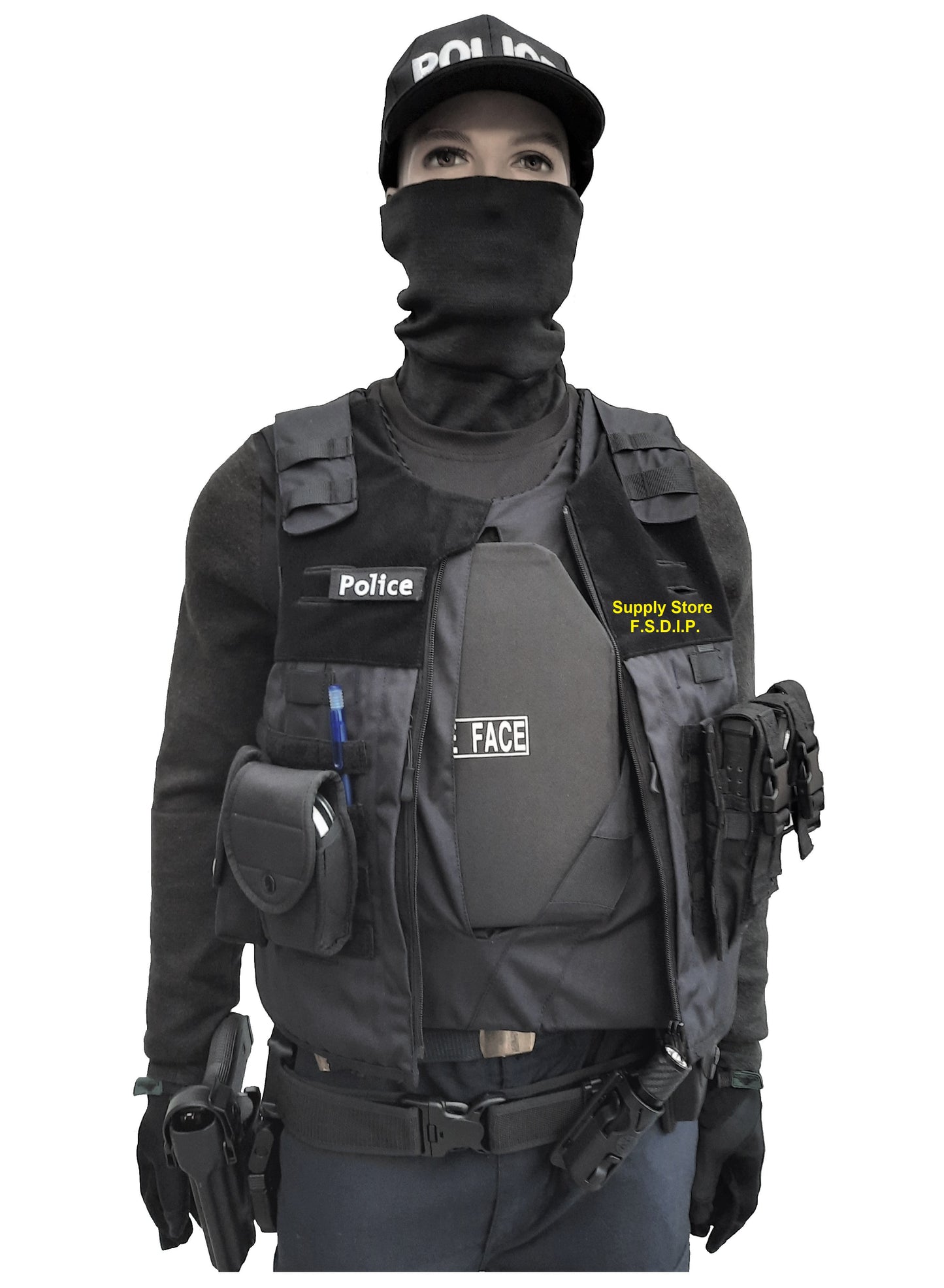 Kogelwerend vest politie België Molle H01-KR1 + NIJ-4 SA Sioen blauw