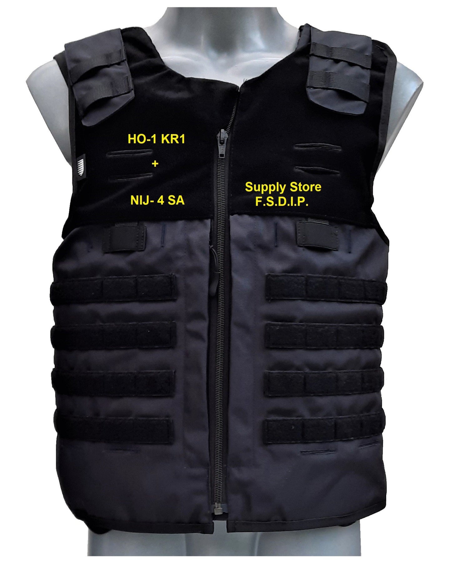 Kogelwerend vest politie België Molle H01-KR1 + NIJ-4 SA Sioen blauw