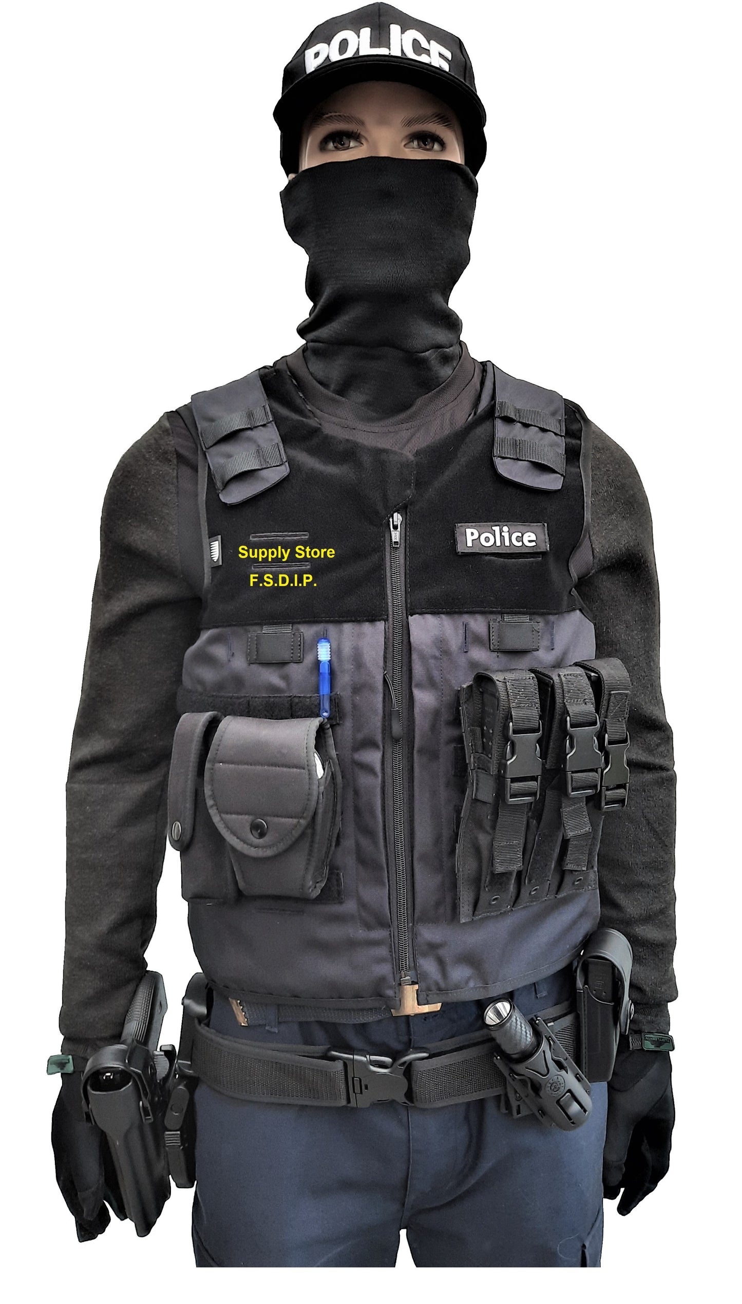 Kogelwerend vest politie België Molle H01-KR1 + NIJ-4 SA Sioen blauw