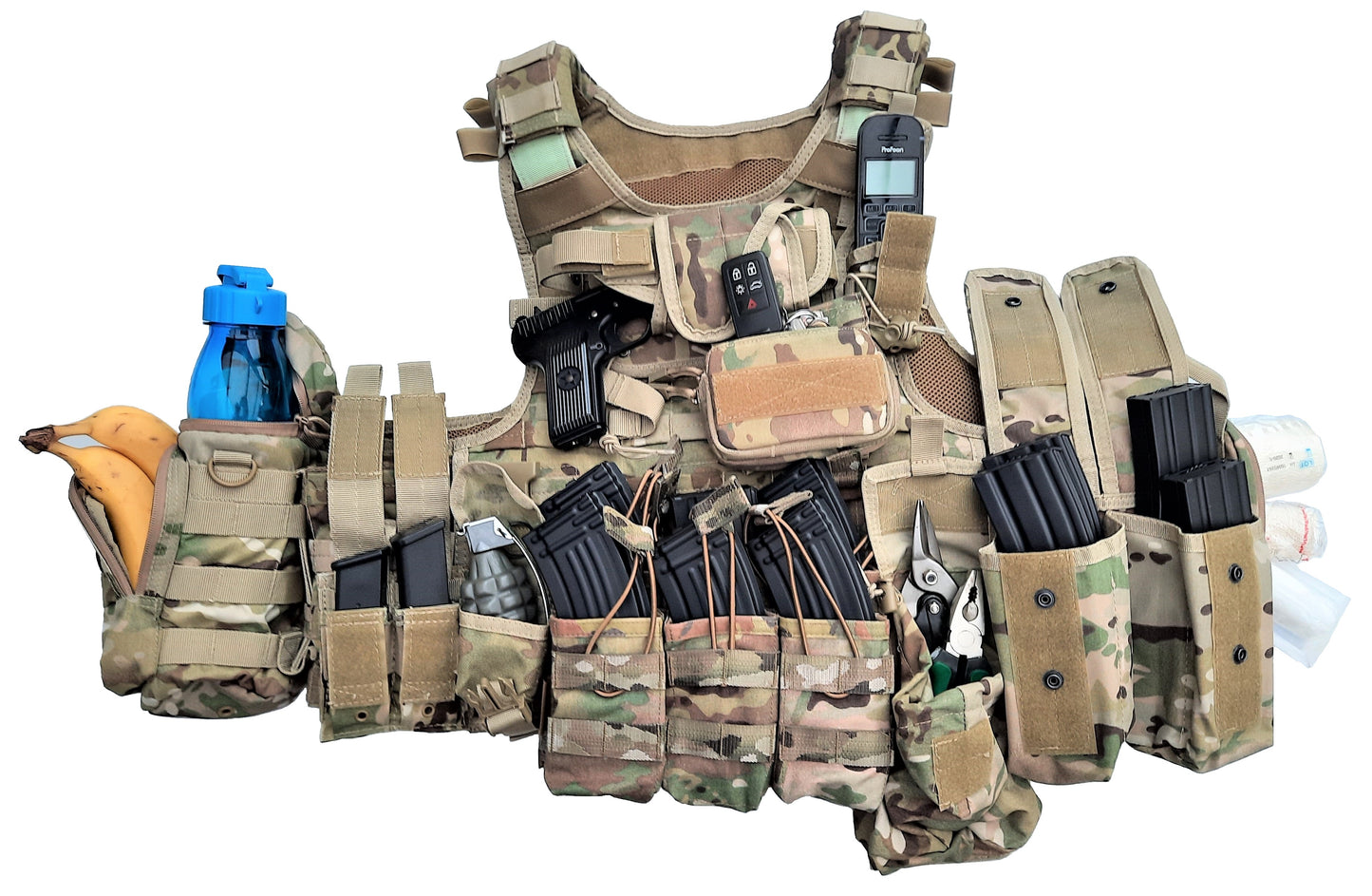 QPC multicam plate carrier klasse 4 met extra tasjes (04)