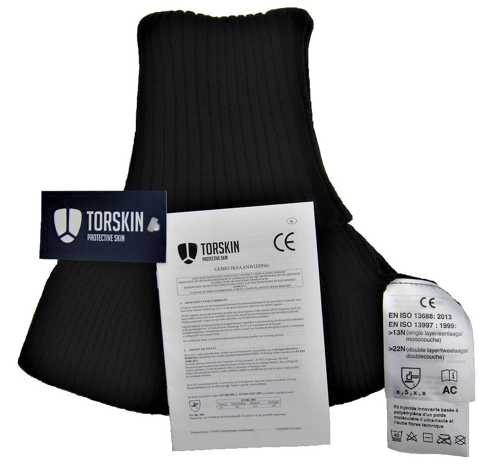 Cut resistant loose turtleneck TORSKIN black neck warmer