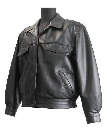 Stab resistant genuine leather jacket men's black leather vest